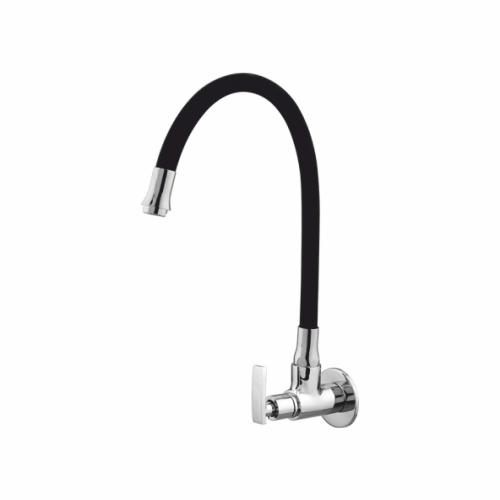 Flexi Sink Cock with Swinging Spout & Wall Flange Chrome